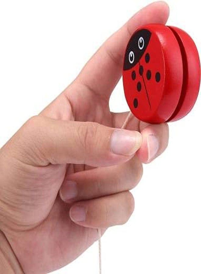 QWICK CLICK Wooden Yo-Yo Spinner Smooth High Speed Cute Cartoon Pattern Design Classic Toy for Kids (Multicolor) - Image 2